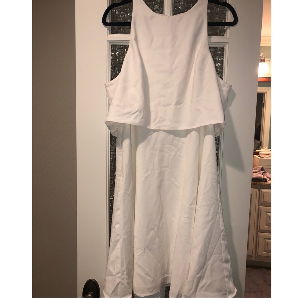 NWT Jill Stuart white cocktail open back dress -16